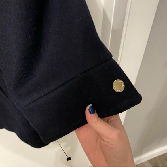 Michael Kors Hooded Navy‎ Blue Wool Coat 1X - Picture 4 of 9